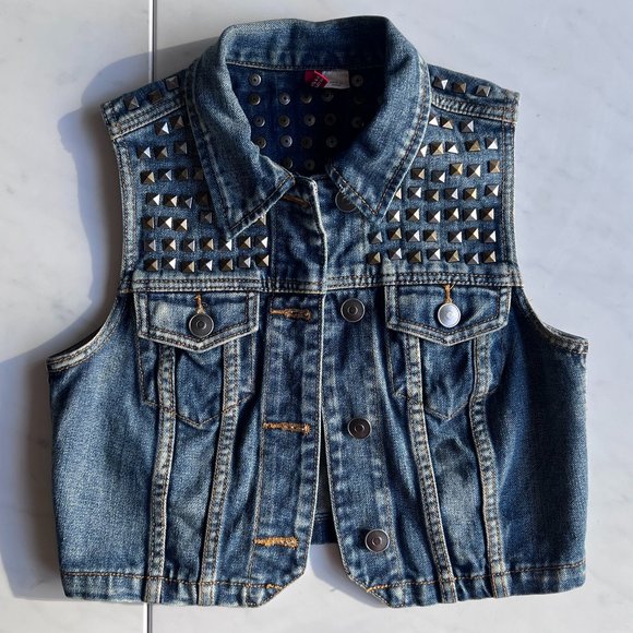 H&M Jackets & Blazers - H&M Studded Denim Vest BNWOT